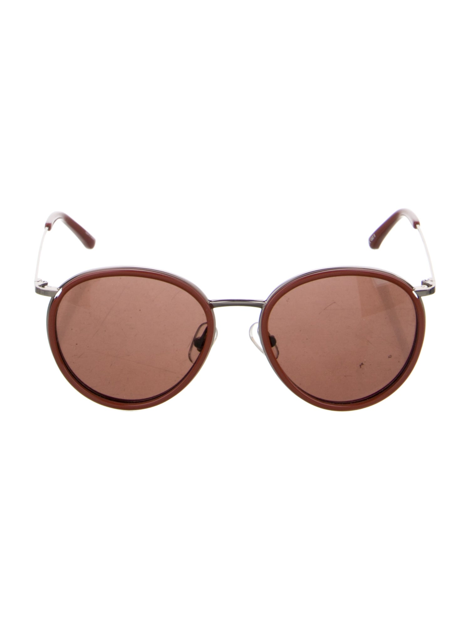 Dries Van Noten Round Mirrored Sunglasses