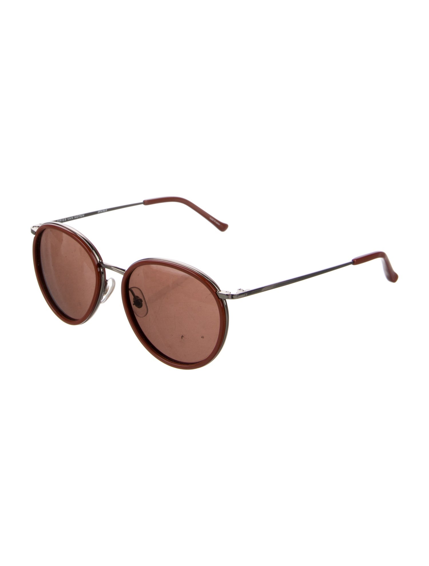 Dries Van Noten Round Mirrored Sunglasses