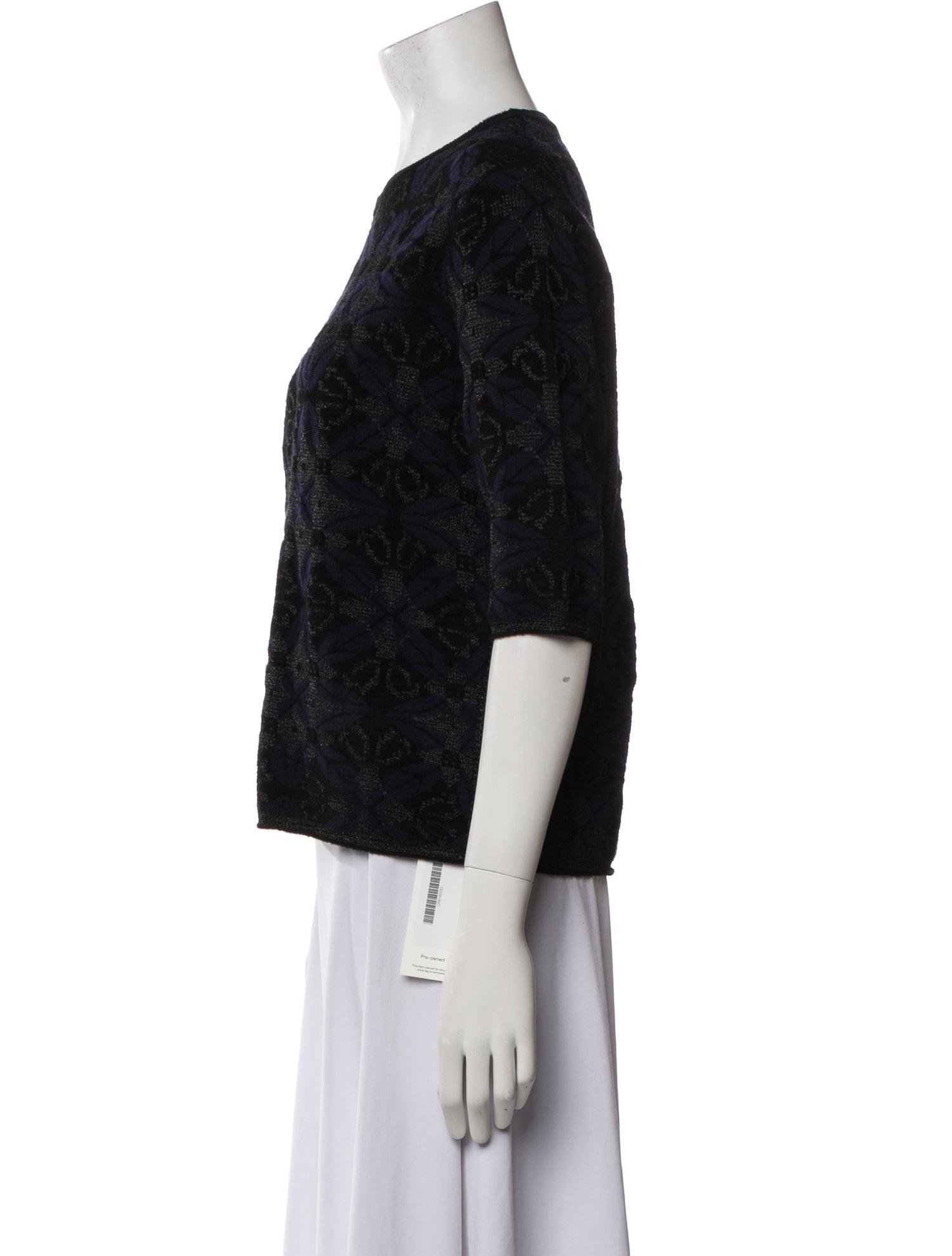 Dries Van Noten Merino Wool Lace Pattern Top