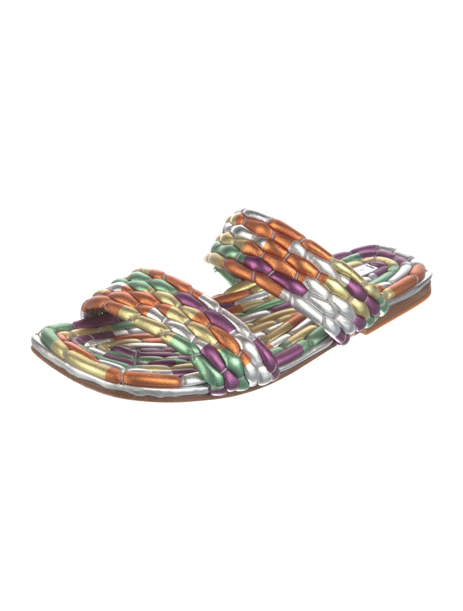 Dries Van Noten Leather Printed Slides