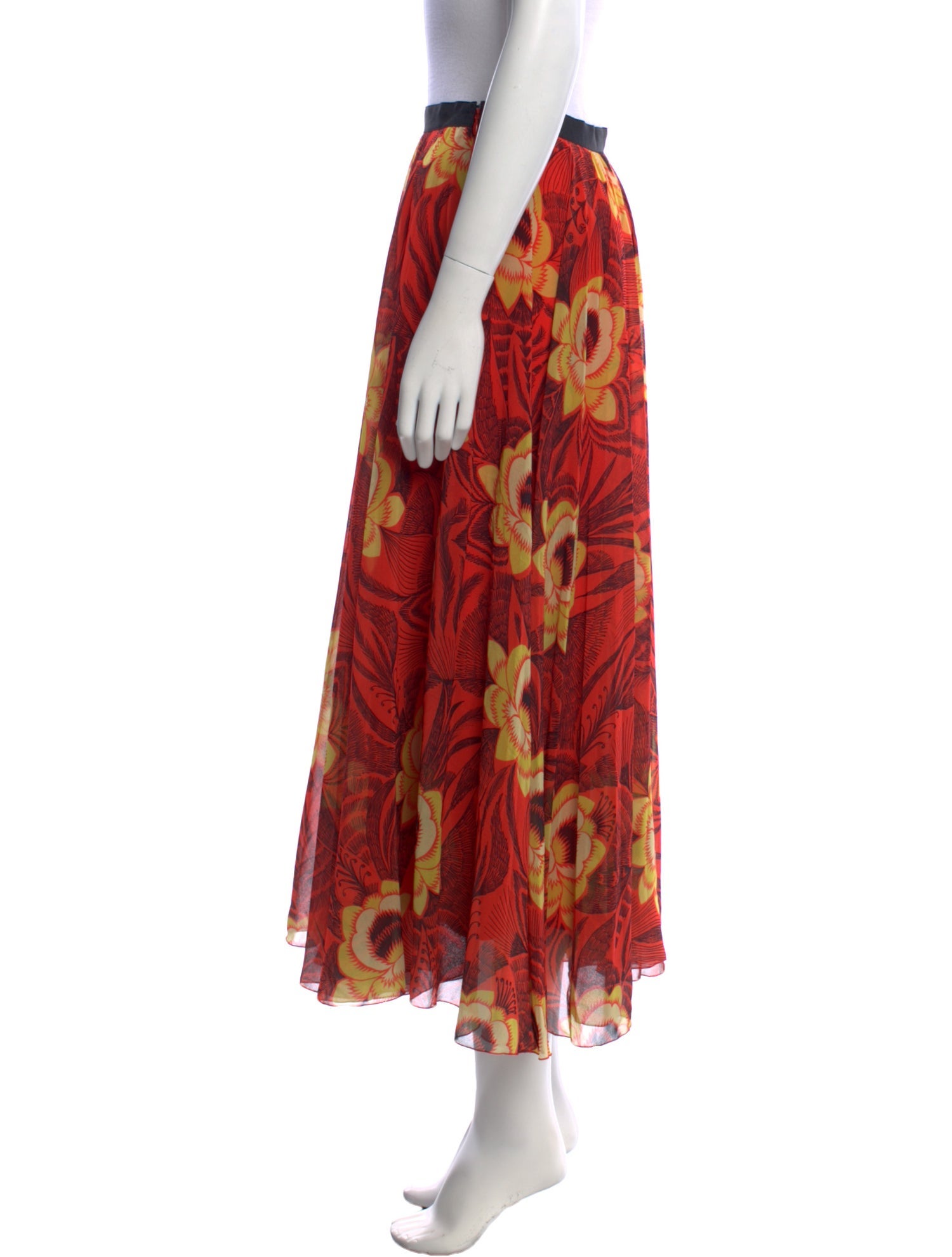 Dries Van Noten Floral Print Midi Length Skirt