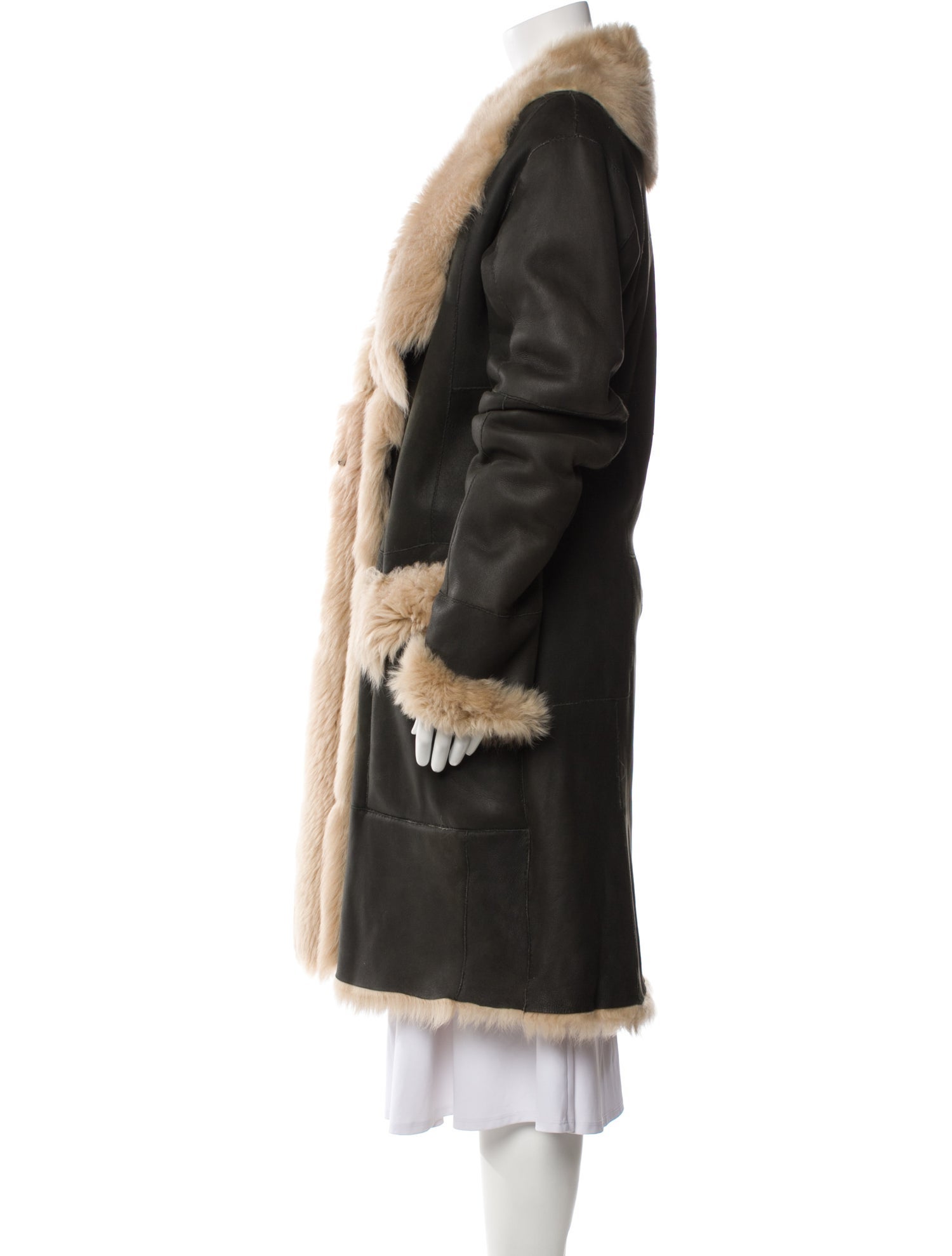 Dries Van Noten Leather Faux Fur Coat