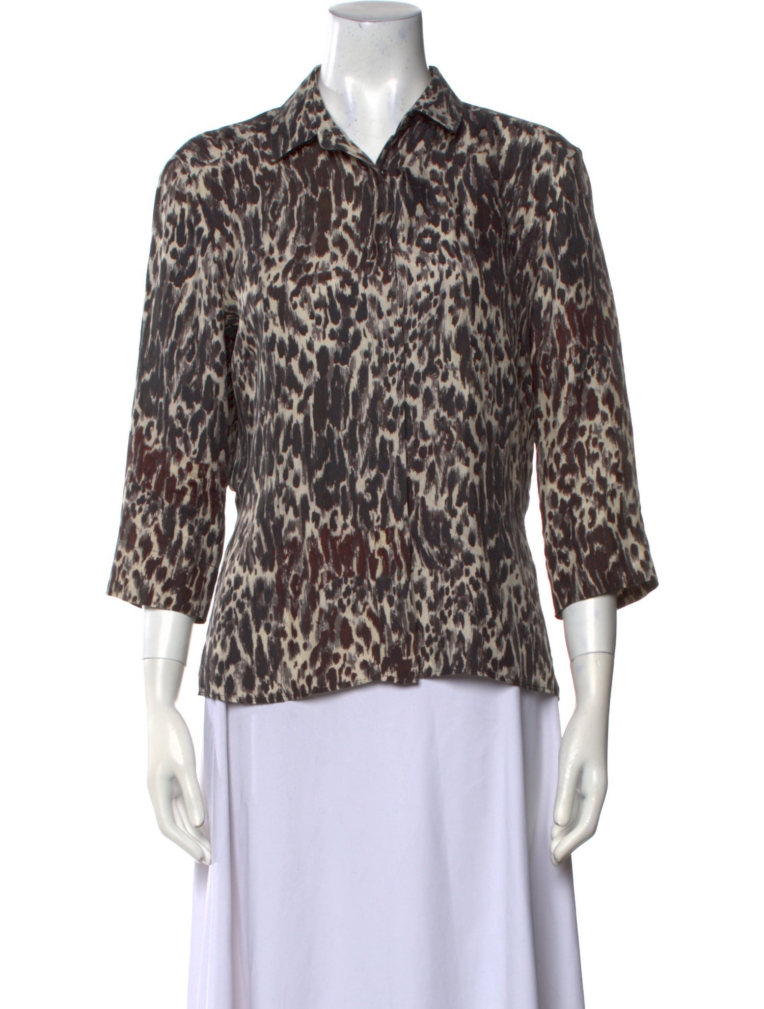 Dries Van Noten Silk Animal Print Blouse