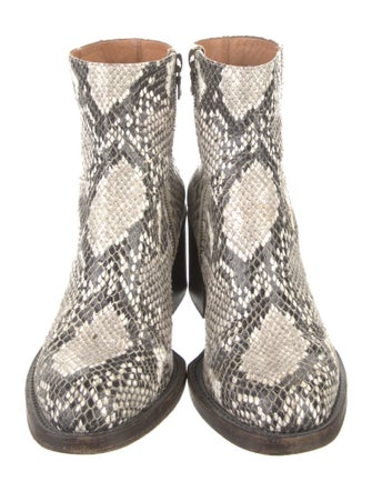 Dries Van Noten Snakeskin Animal Print Boots
