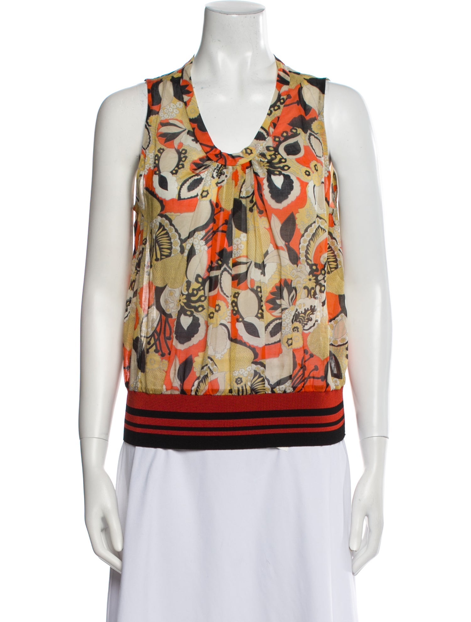 Dries Van Noten Printed Scoop Neck Top
