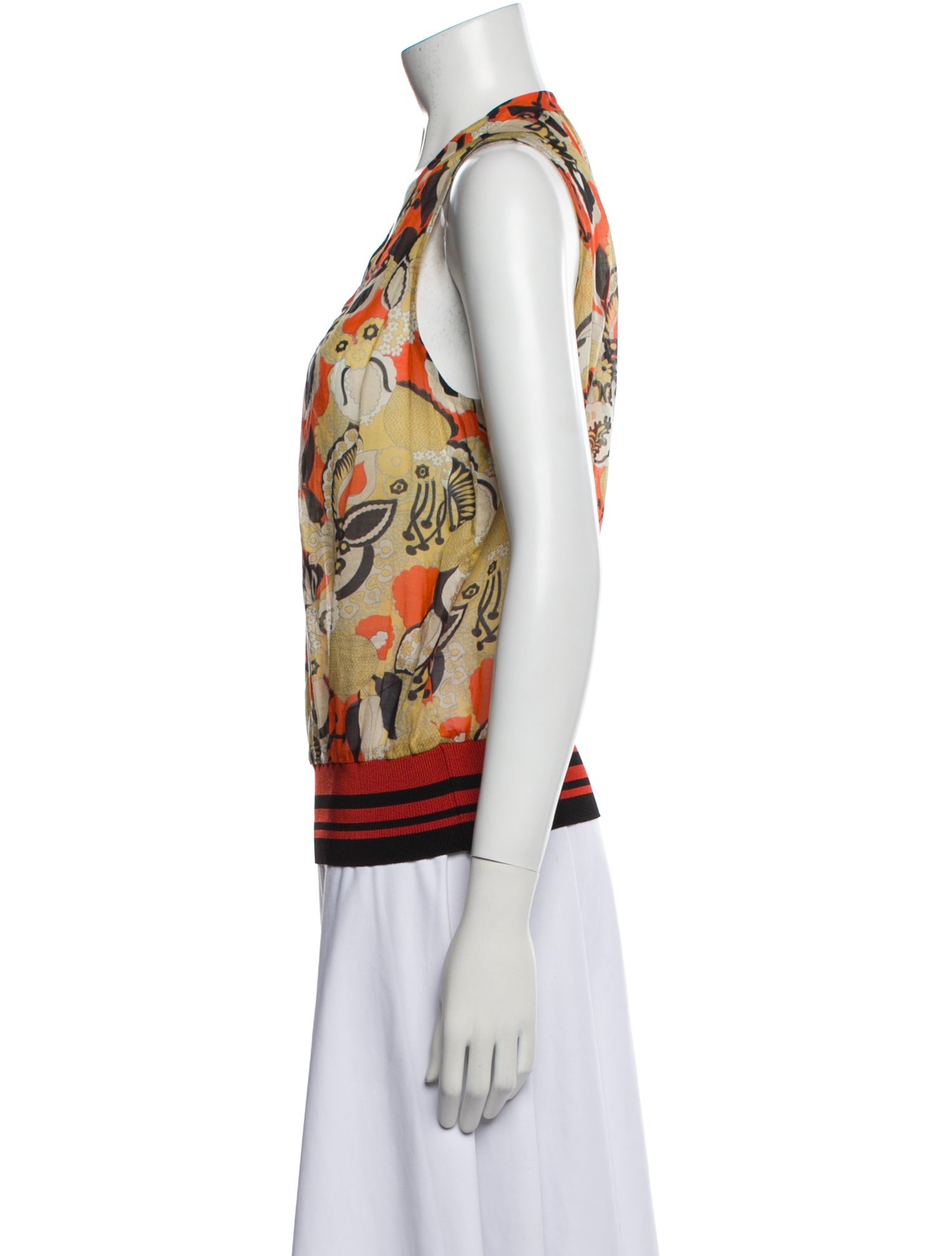 Dries Van Noten Printed Scoop Neck Top