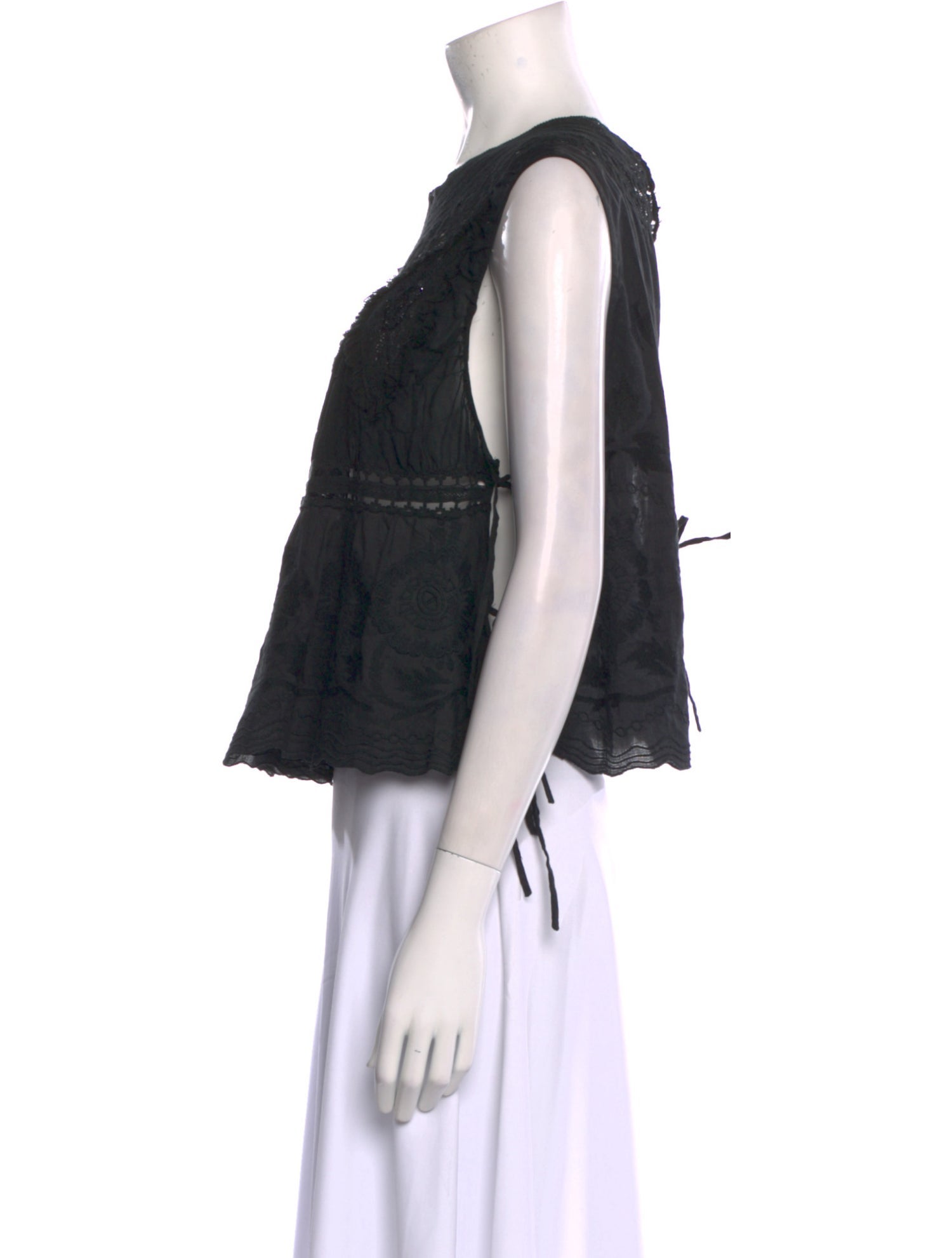 Dries Van Noten Crew Neck Sleeveless Crop Top