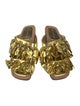 Dries Van Noten Leather Ruffle Embellishment Slides