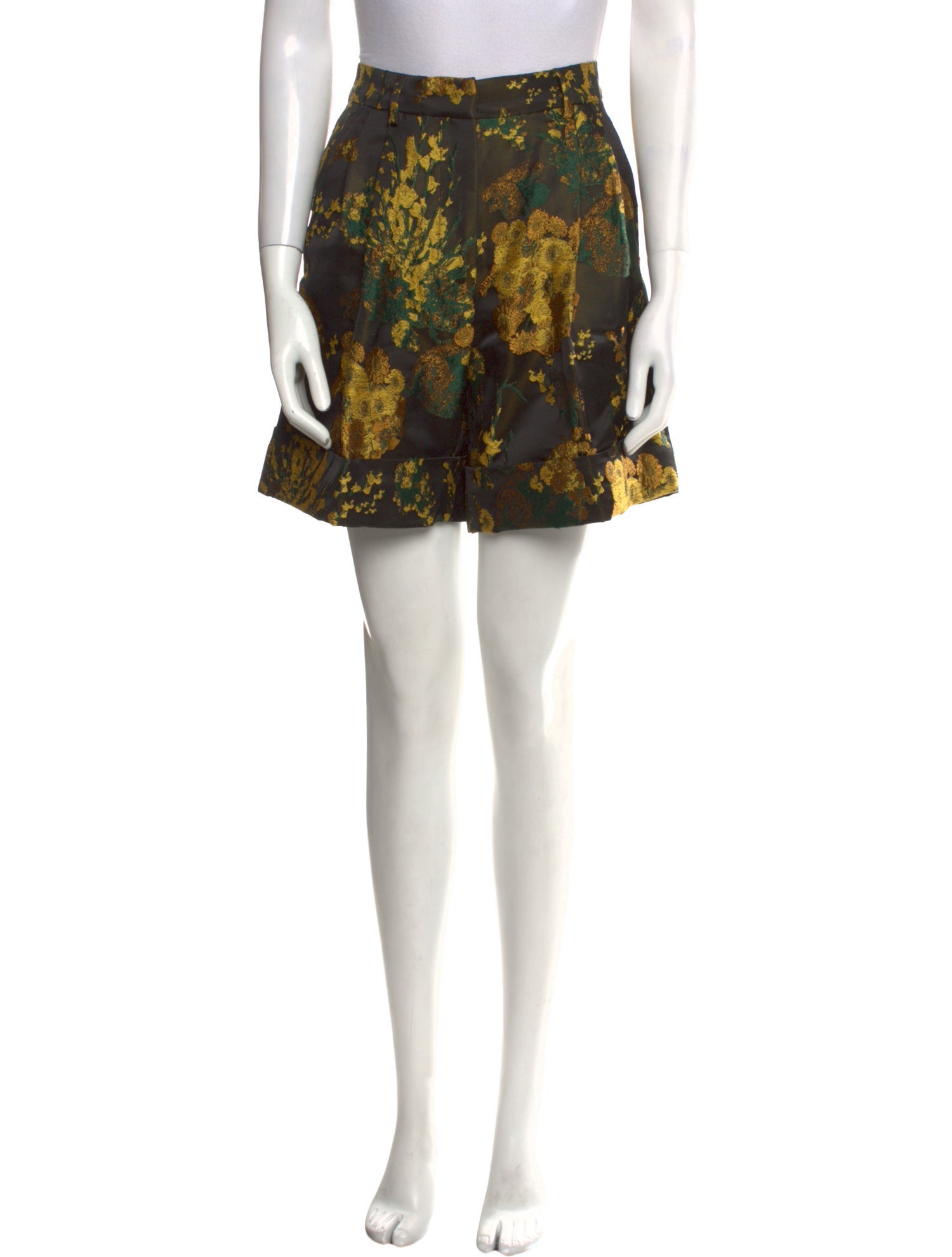 Dries Van Noten Floral Print Mini Shorts