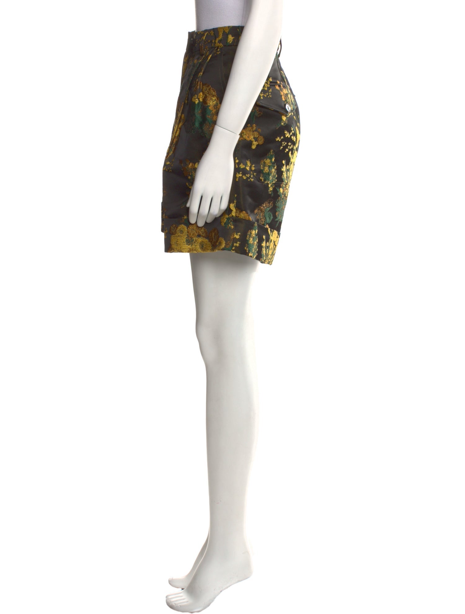 Dries Van Noten Floral Print Mini Shorts