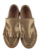 Dries Van Noten Leather Fringe Trim Accent Loafers