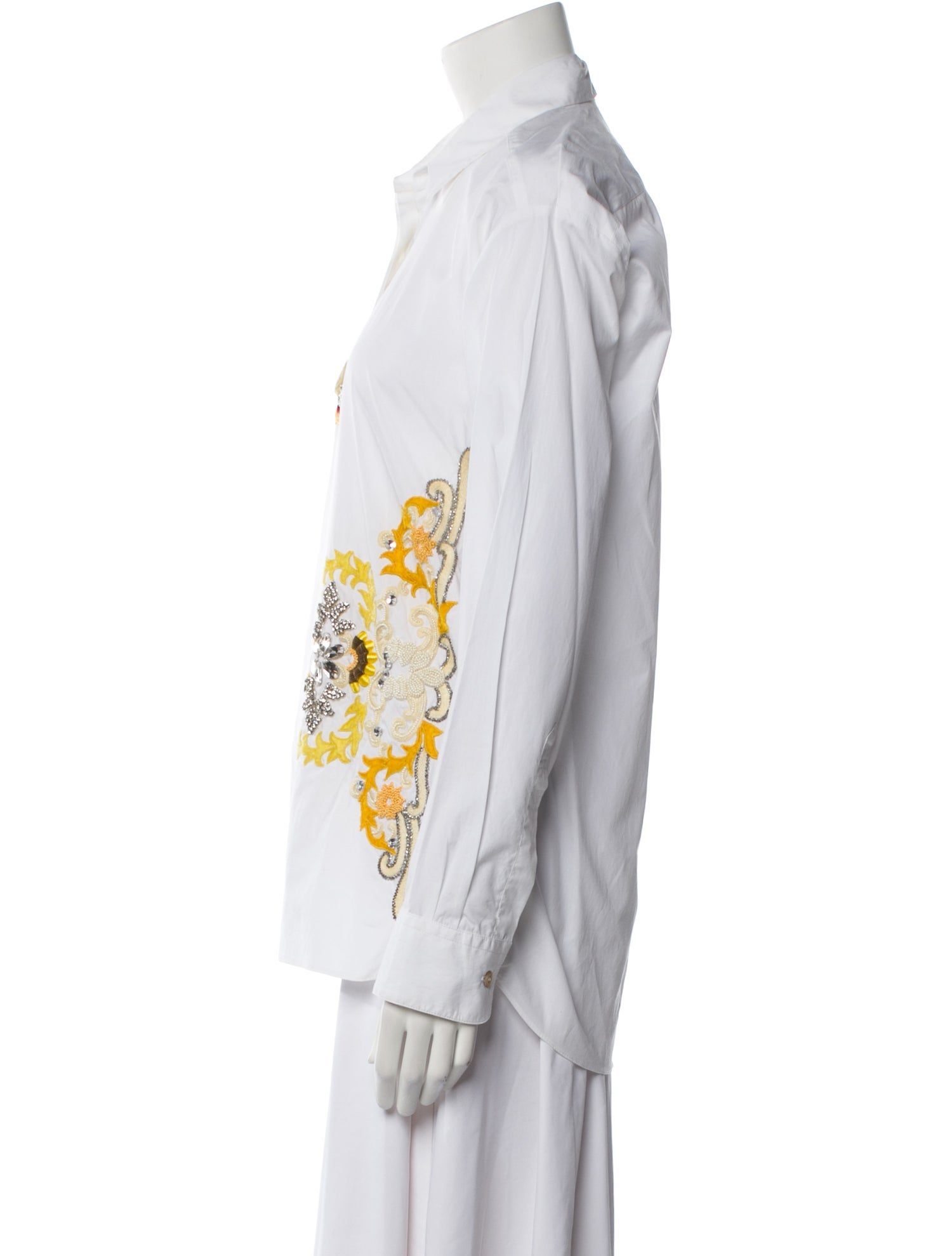 Dries Van Noten Graphic Print Long Sleeve Button-Up Top