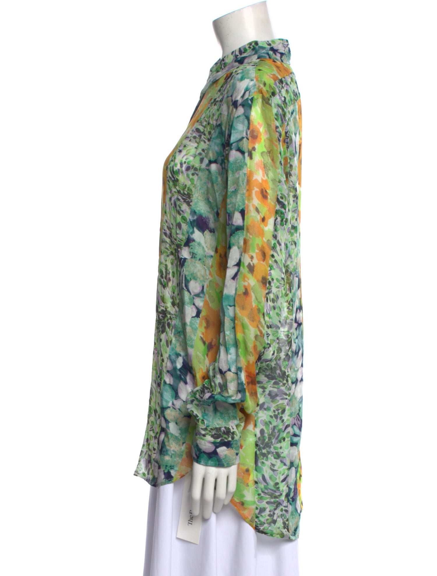 Dries Van Noten Silk Floral Print Button-Up Top