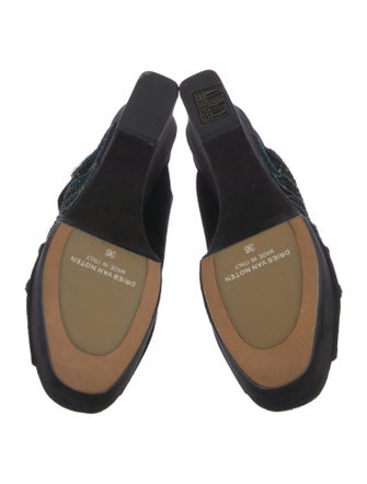 Dries Van Noten Suede Sequin Embellishments Slingback Pumps