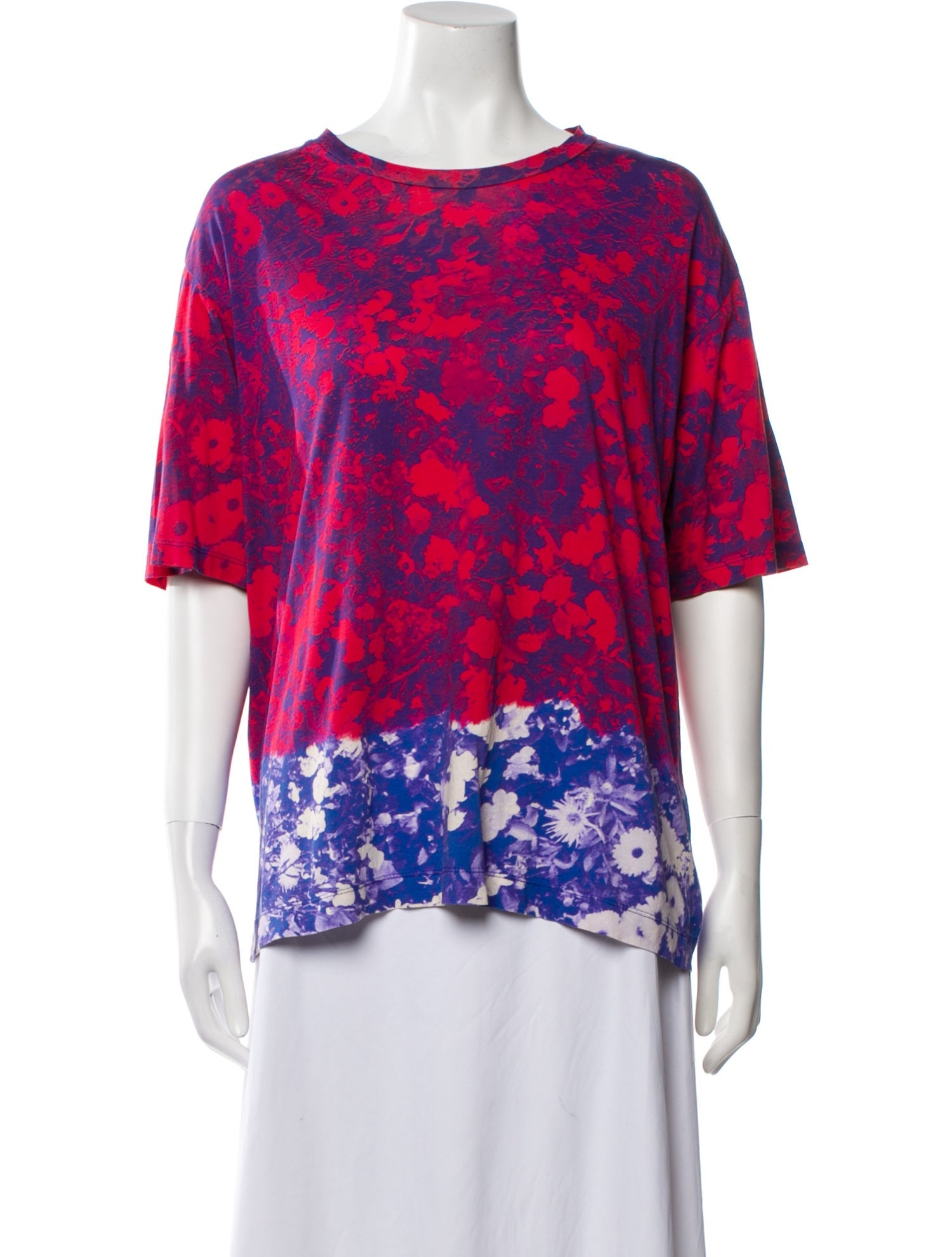 Dries Van Noten Floral Print Bateau Neckline T-Shirt