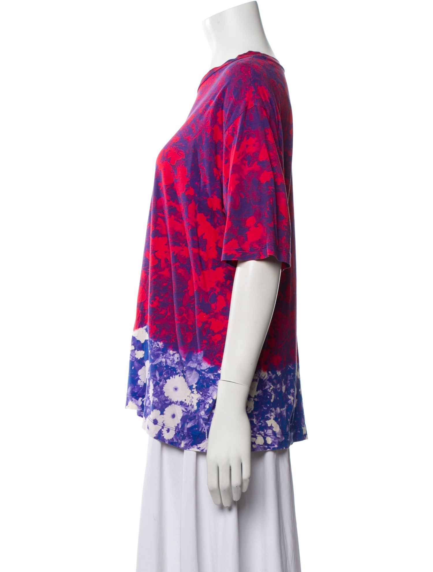 Dries Van Noten Floral Print Bateau Neckline T-Shirt