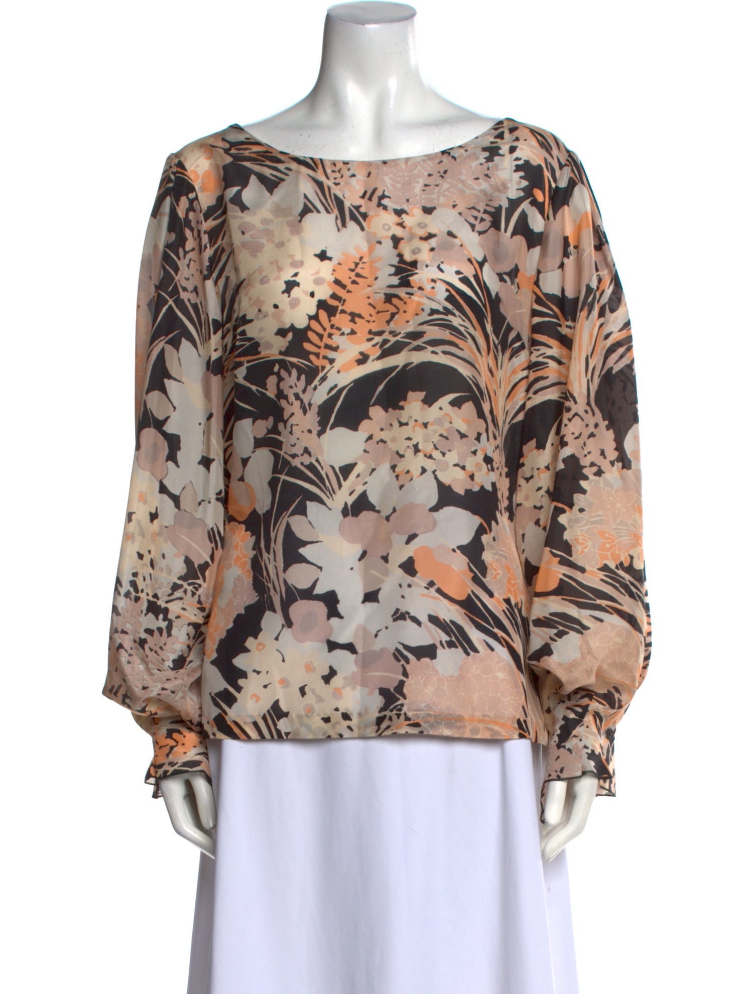 Dries Van Noten Silk Floral Print Blouse