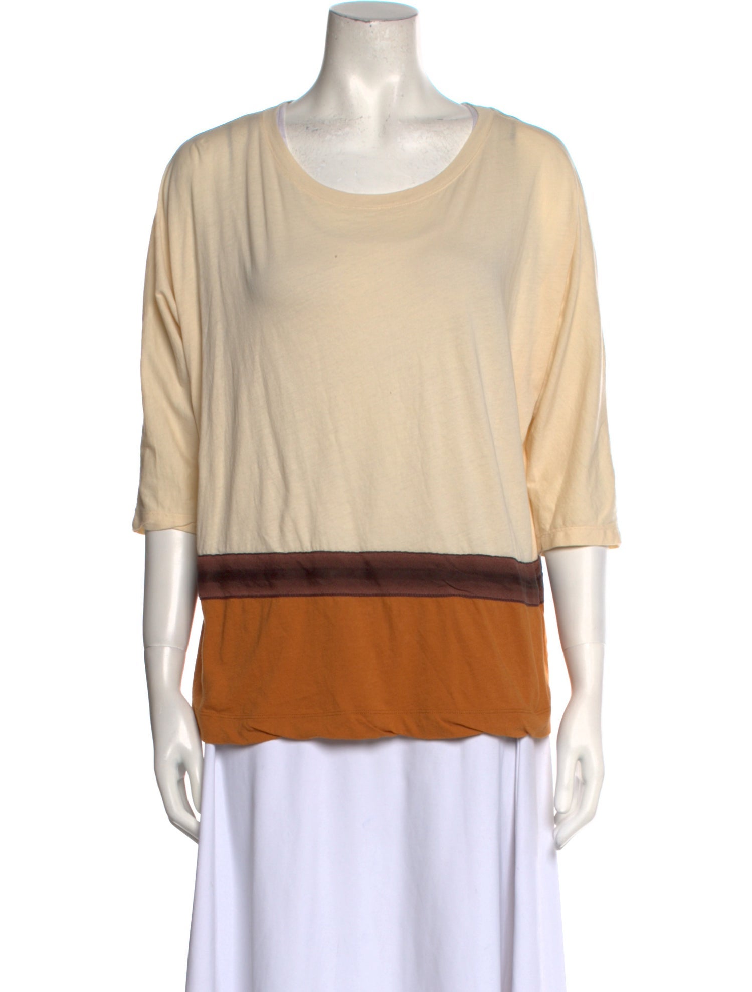 Dries Van Noten Scoop Neck Three-Quarter Sleeve Top