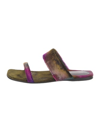 Dries Van Noten Velvet Printed Slides