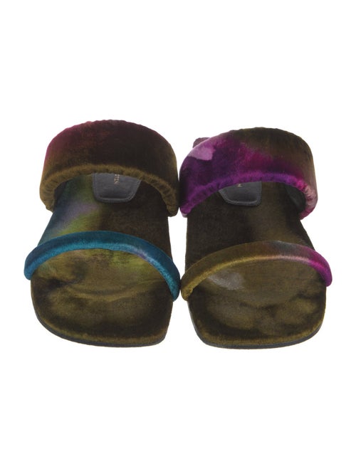 Dries Van Noten Velvet Printed Slides