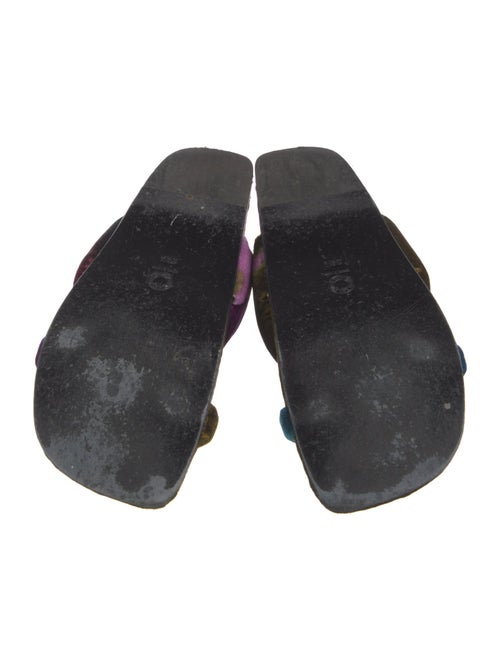 Dries Van Noten Velvet Printed Slides