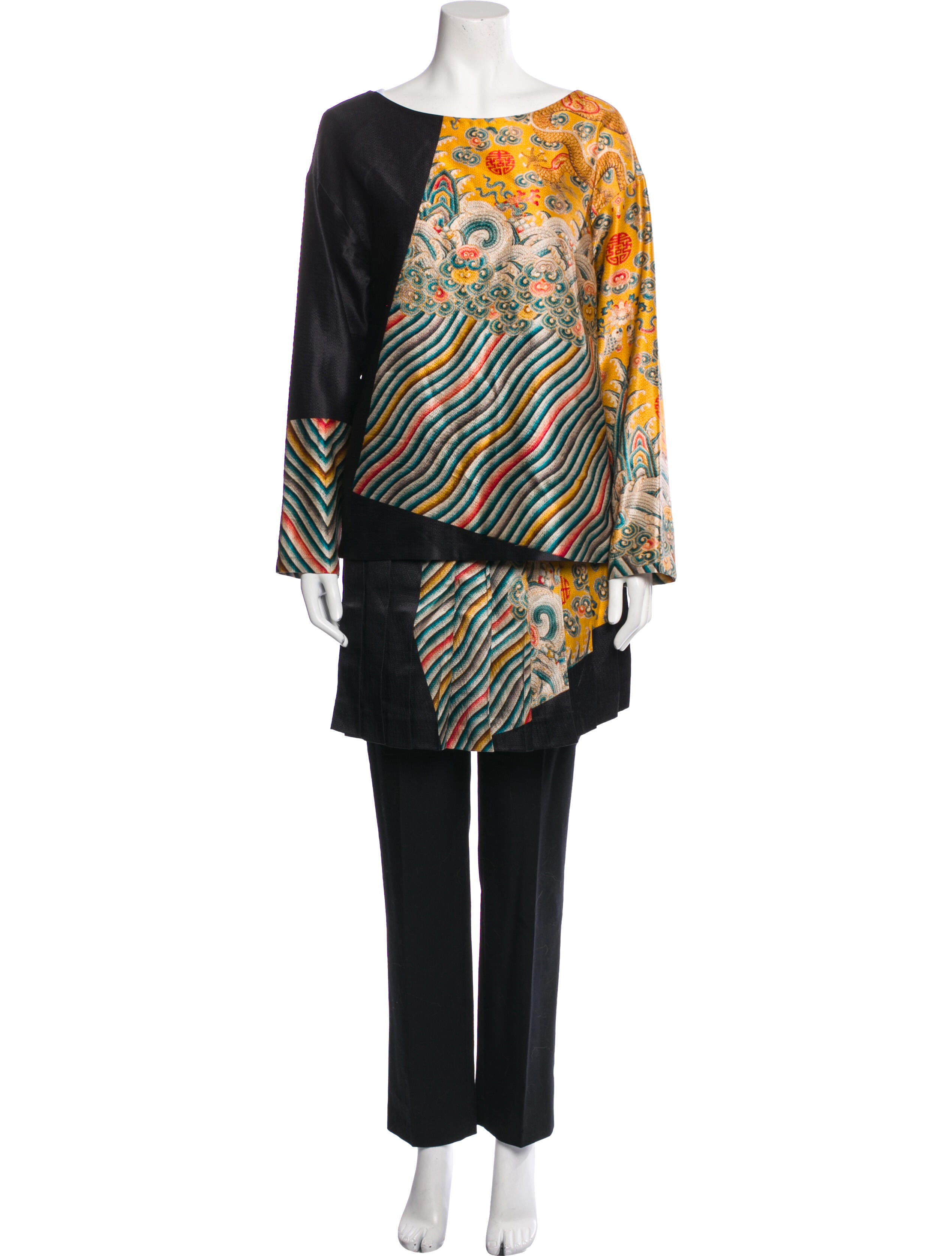 Dries Van Noten Wool Lace Pattern Pant Set