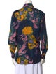 Dries Van Noten Floral Print Long Sleeve Button-Up Top