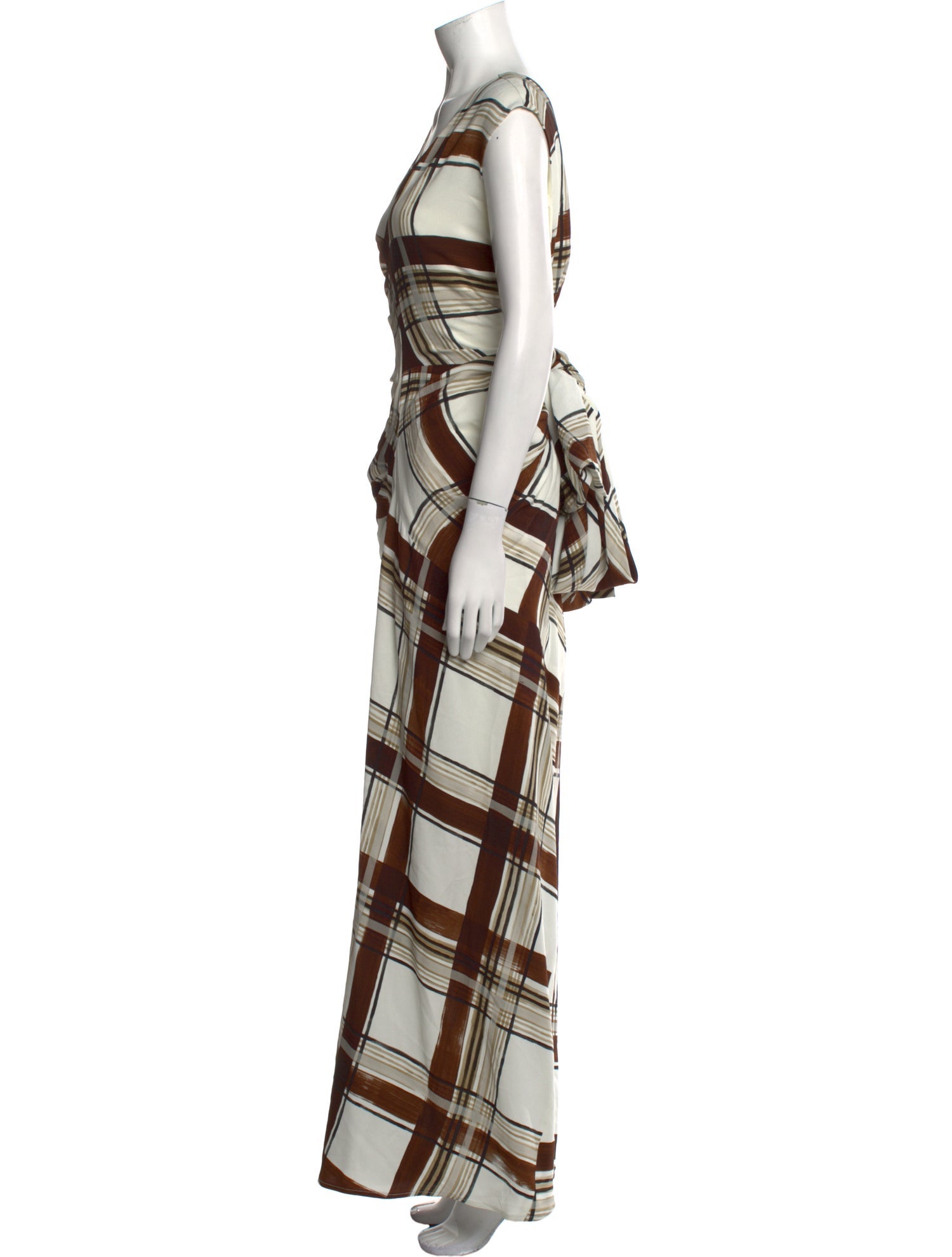 DRIES VAN NOTEN アブストラクト シルク サテン ワンピース 38