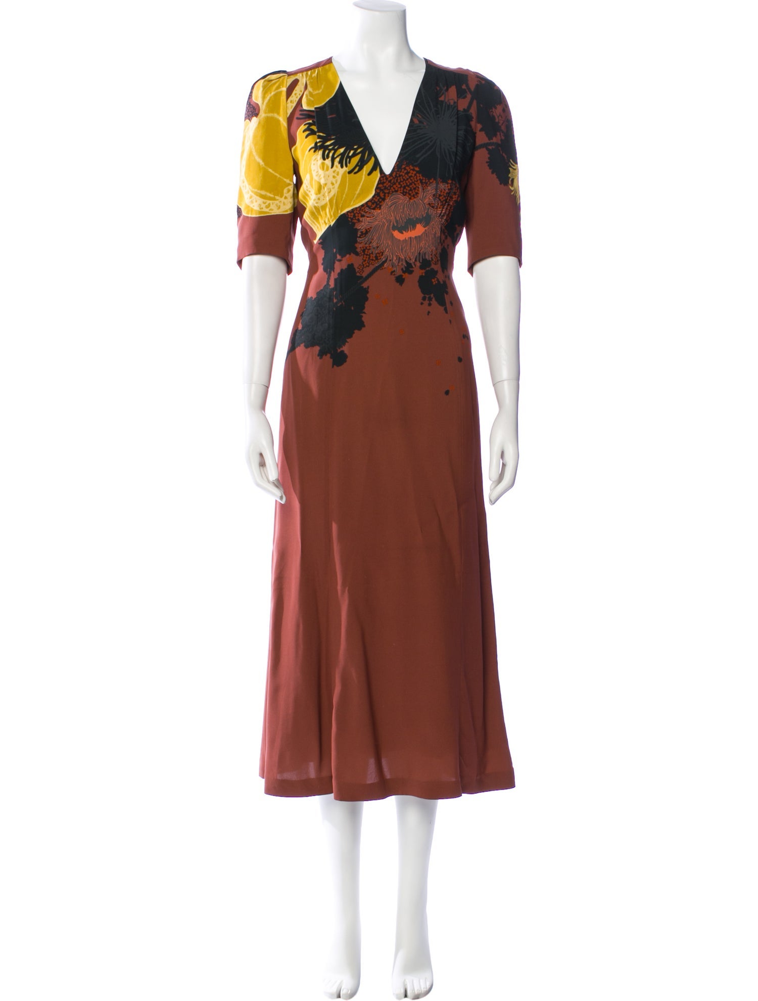 Dries Van Noten Printed Long Dress