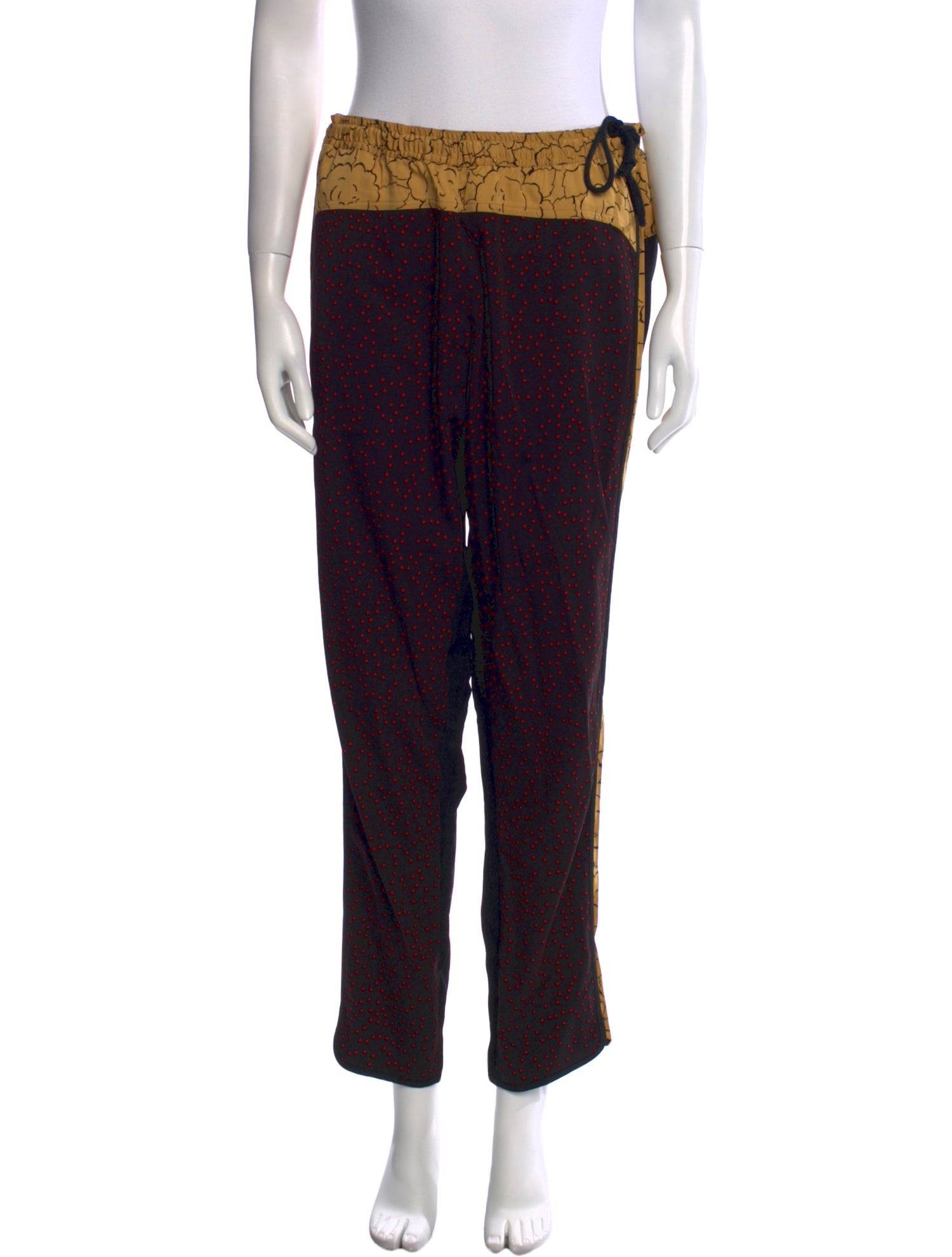 Dries Van Noten Polka Dot Print Straight Leg Pants