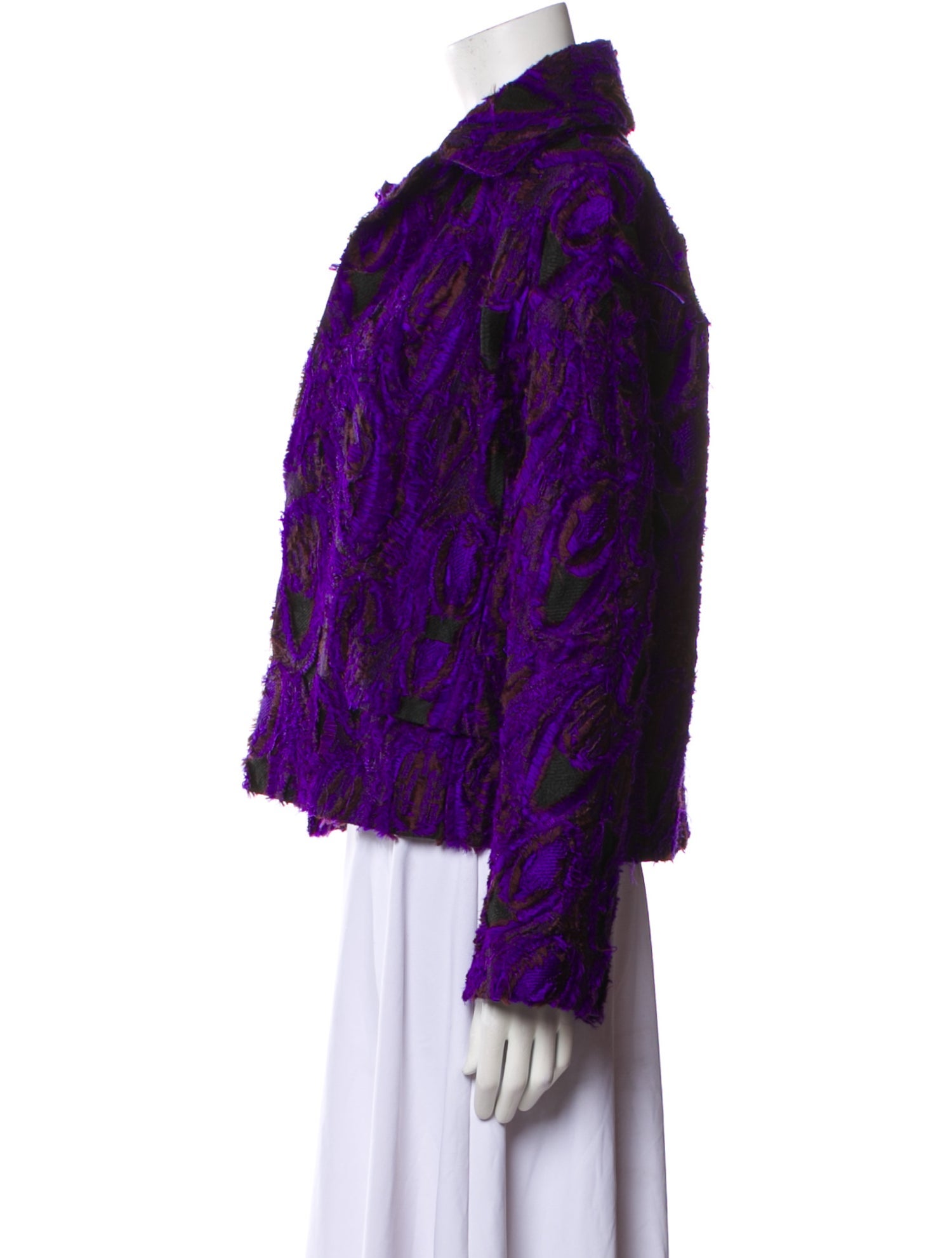 Dries Van Noten Printed Faux Fur Jacket