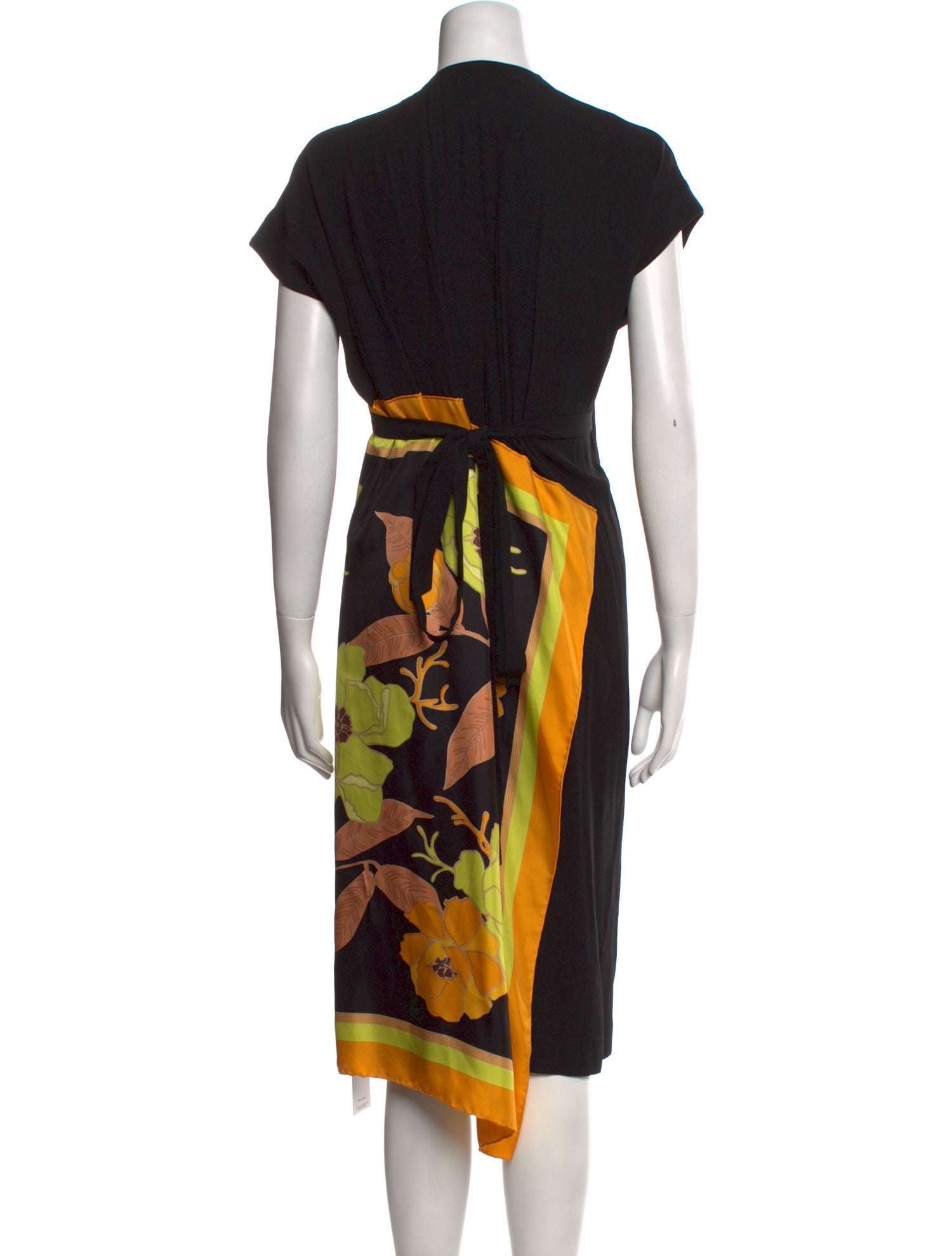 Dries Van Noten★ジャカードホルタードレス アンクル丈レーヨン Dries Van Noten Shift Dress Black Printed Short Sleeve with