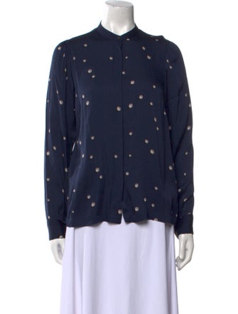 Dries Van Noten Silk Printed Button-Up Top
