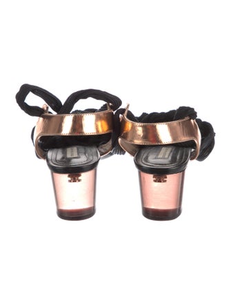 Dries Van Noten Leather Trim Embellishment Gladiator Sandals