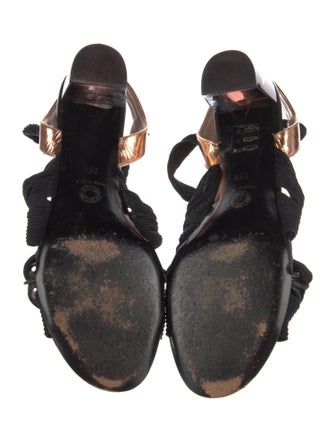 Dries Van Noten Leather Trim Embellishment Gladiator Sandals