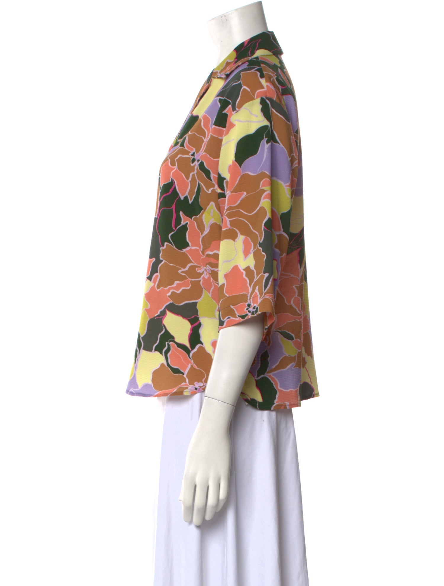 Dries Van Noten Floral Print V-Neck Blouse