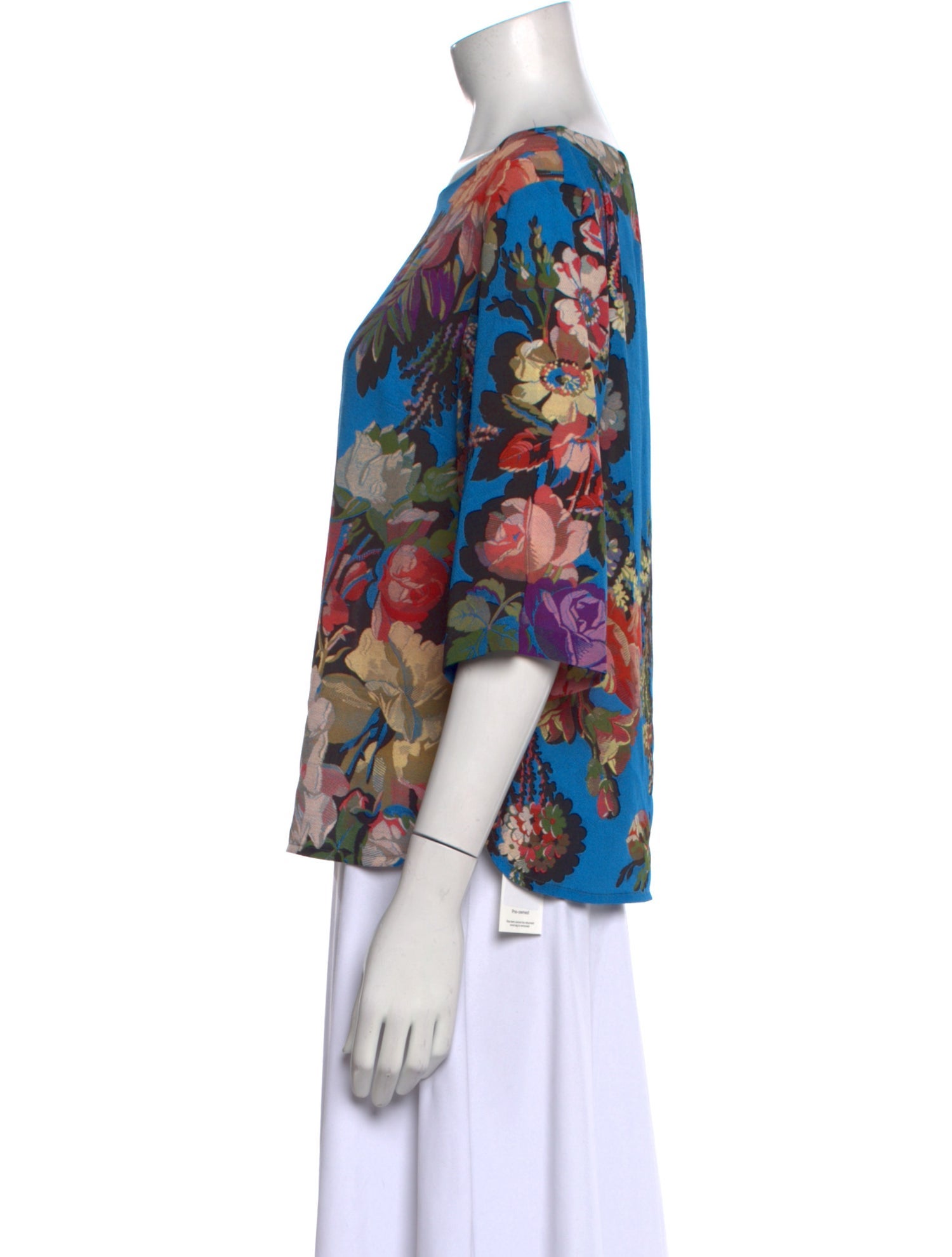 Dries Van Noten Floral Print Bateau Neckline Blouse