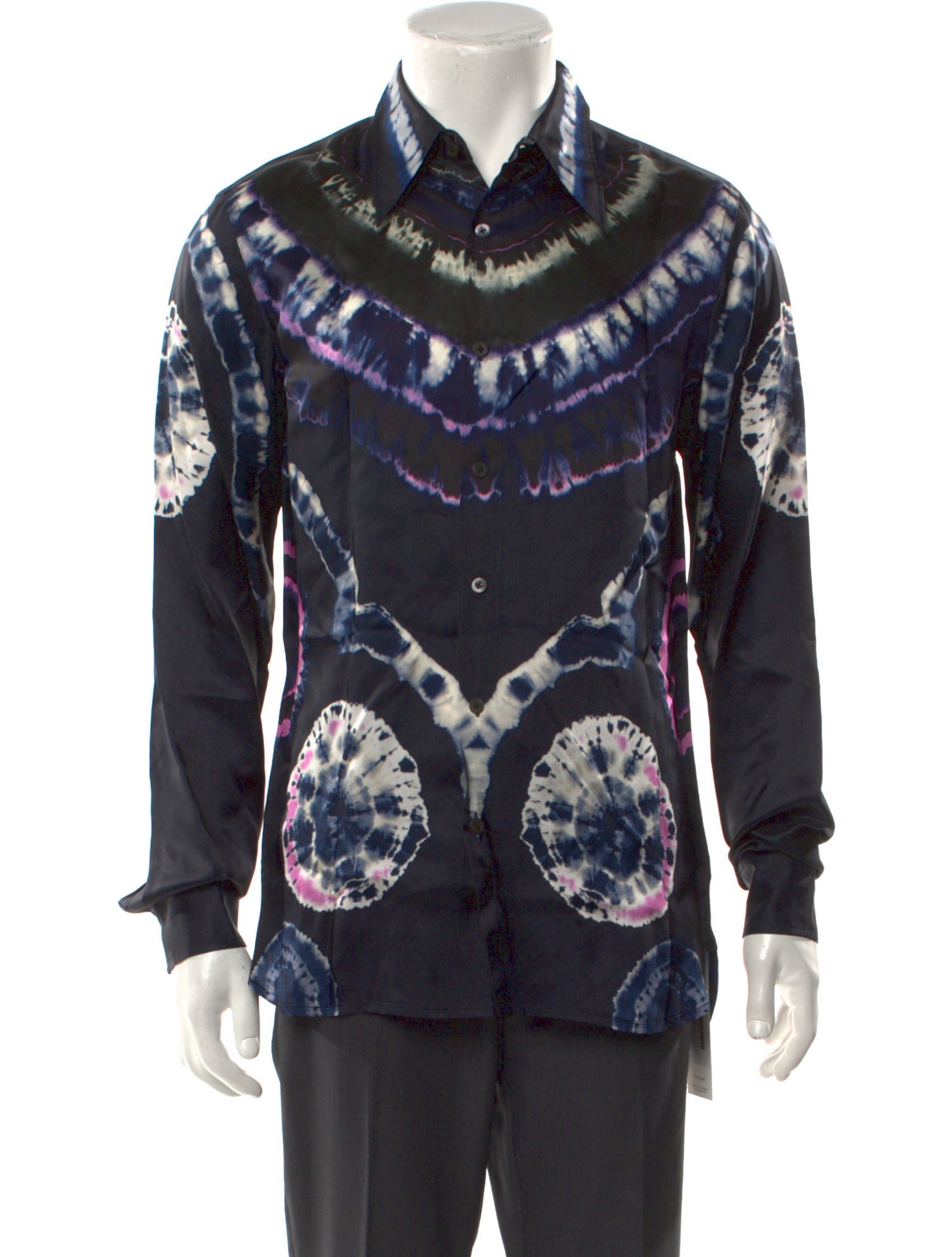 Dries Van Noten Tie-Dye Print Long Sleeve Shirt