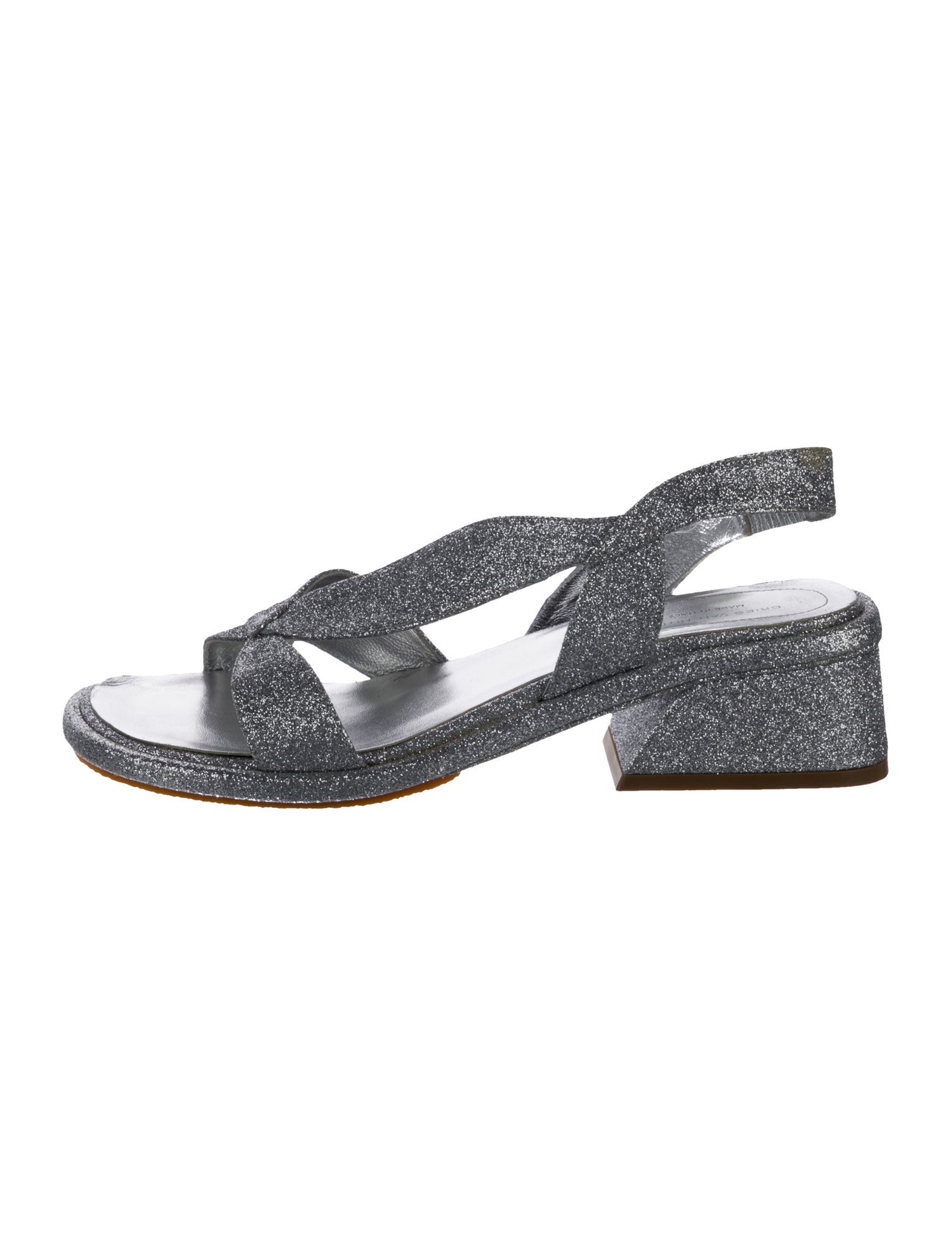 Dries Van Noten Leather Printed Slingback Sandals