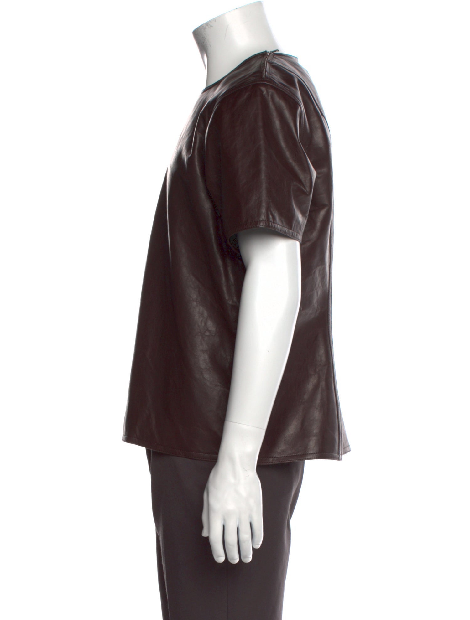 Dries Van Noten Leather Crew Neck T-Shirt