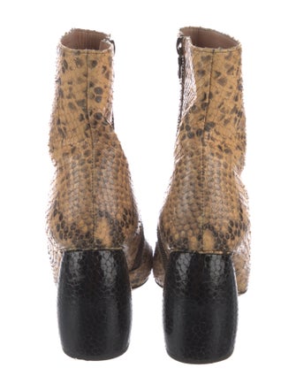 Dries Van Noten Snakeskin Animal Print Boots