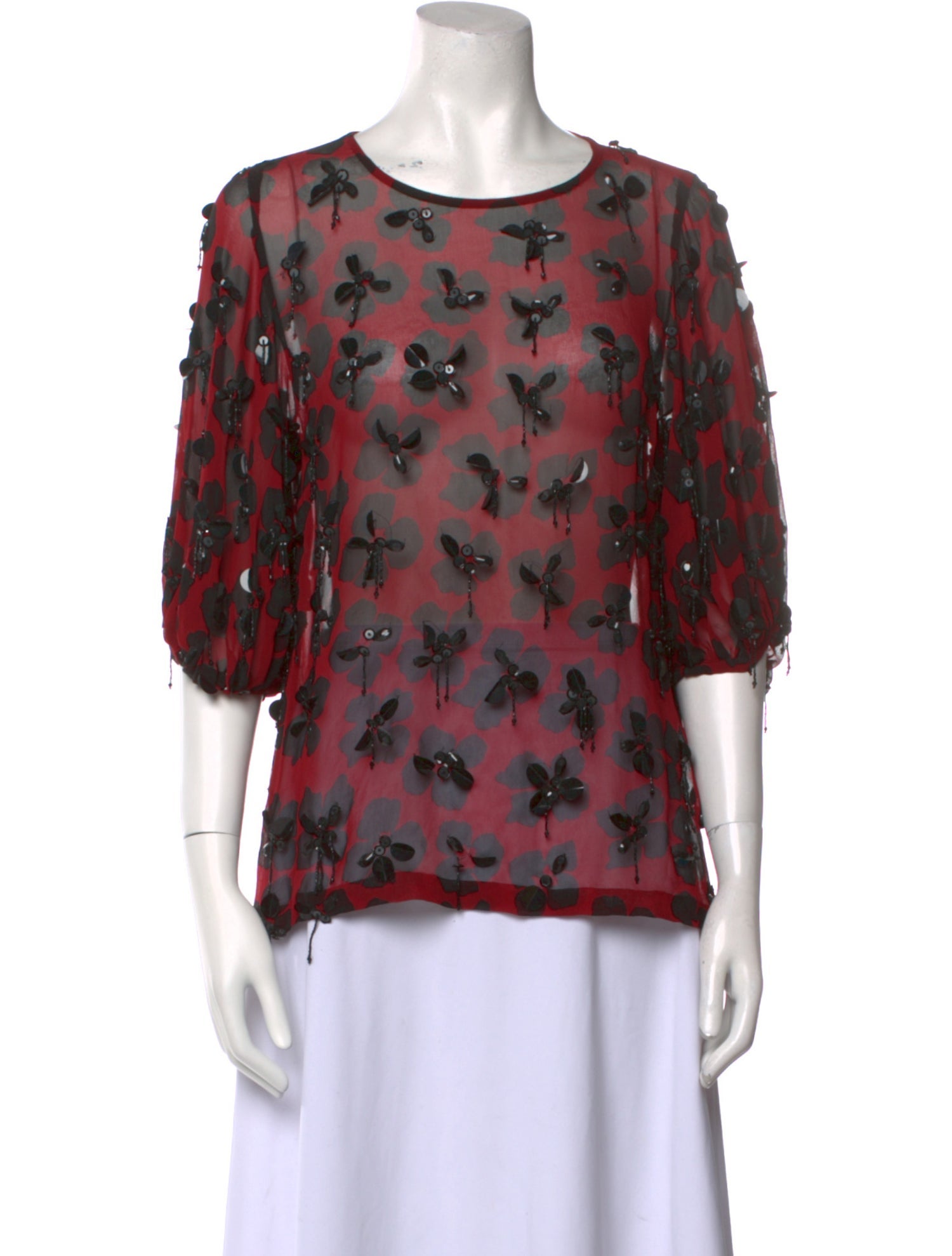 Dries Van Noten Floral Print Bateau Neckline Blouse