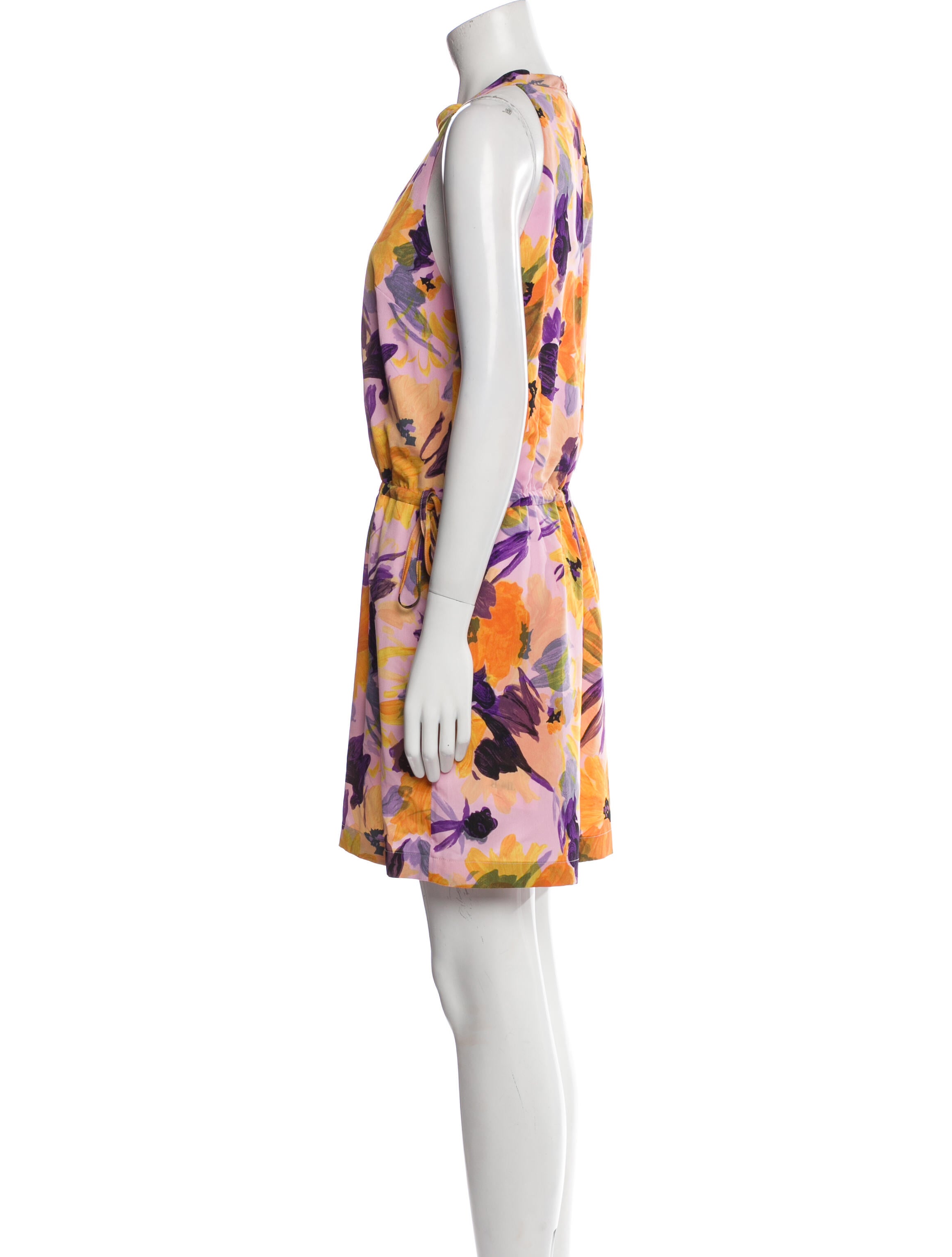 Dries Van Noten Floral Print Crew Neck Romper