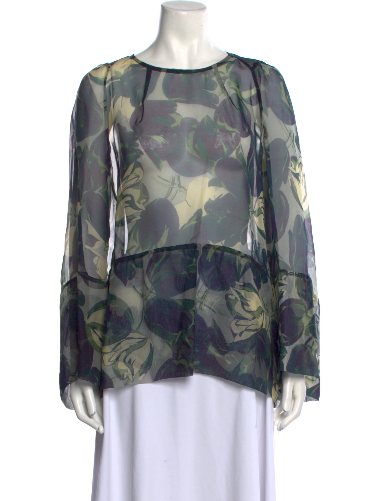 Dries Van Noten Silk Floral Print Blouse