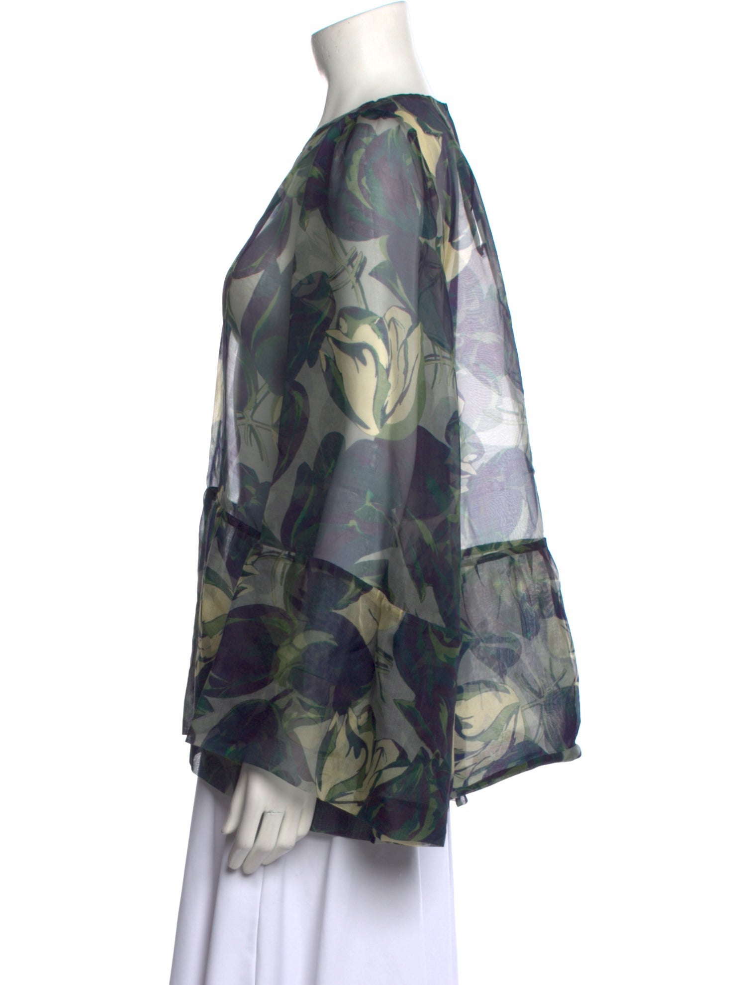 Dries Van Noten Silk Floral Print Blouse