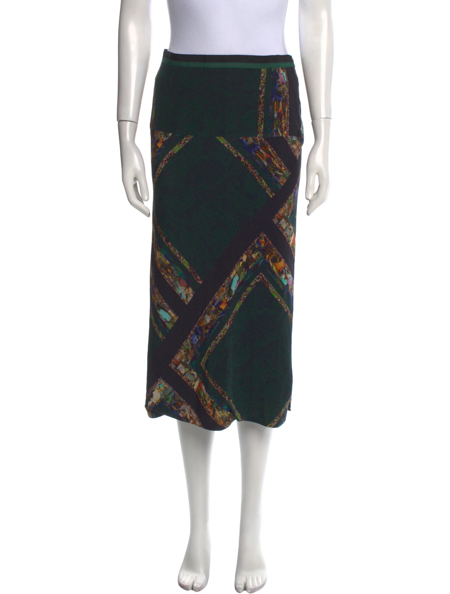 Dries Van Noten Silk Midi Length Skirt