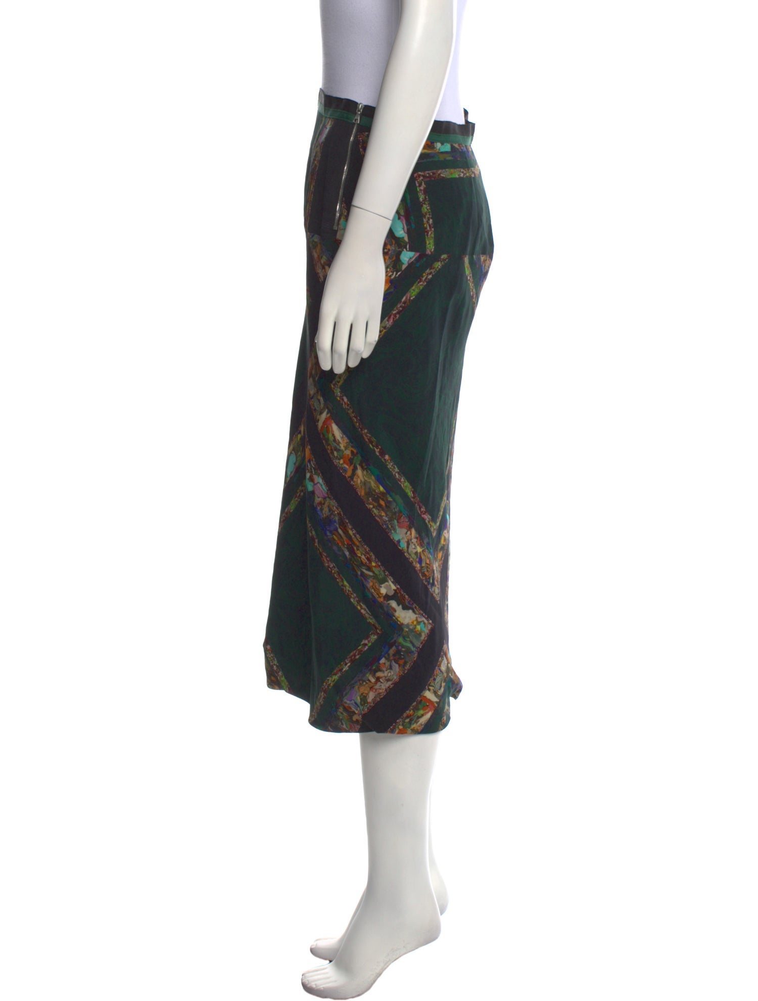 Dries Van Noten Silk Midi Length Skirt