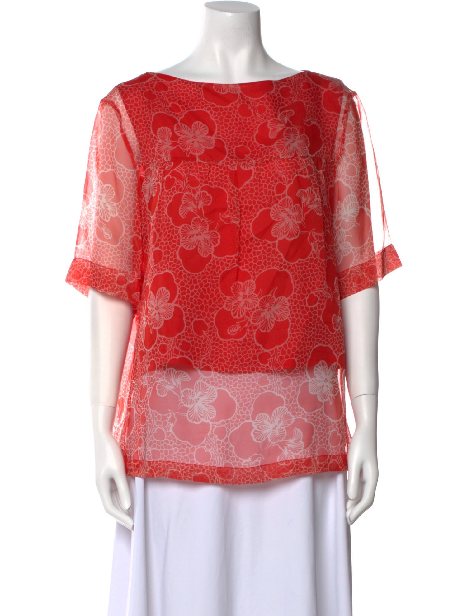 Dries Van Noten Floral Print Bateau Neckline Blouse