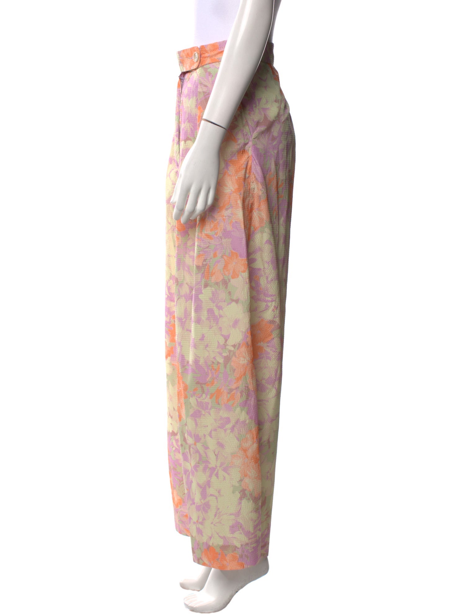 Dries Van Noten Floral Print Wide Leg Pants