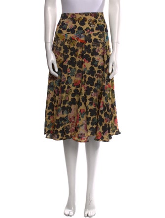 Dries Van Noten Silk Knee-Length Skirt